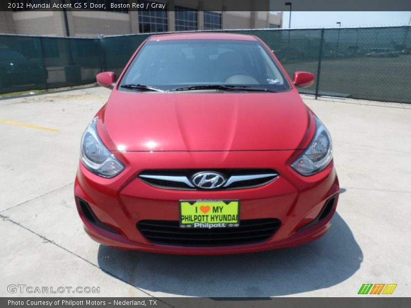 Boston Red / Gray 2012 Hyundai Accent GS 5 Door