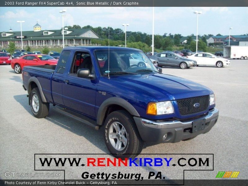 Sonic Blue Metallic / Dark Graphite 2003 Ford Ranger FX4 SuperCab 4x4