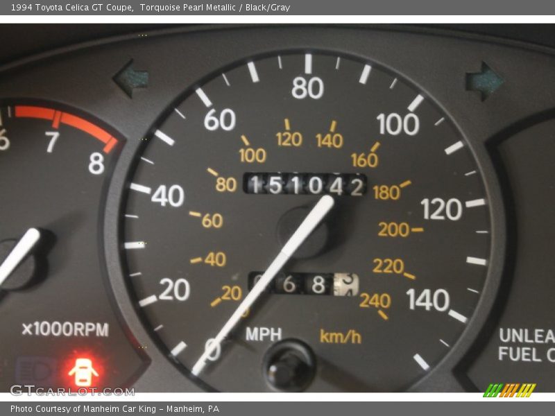 Torquoise Pearl Metallic / Black/Gray 1994 Toyota Celica GT Coupe