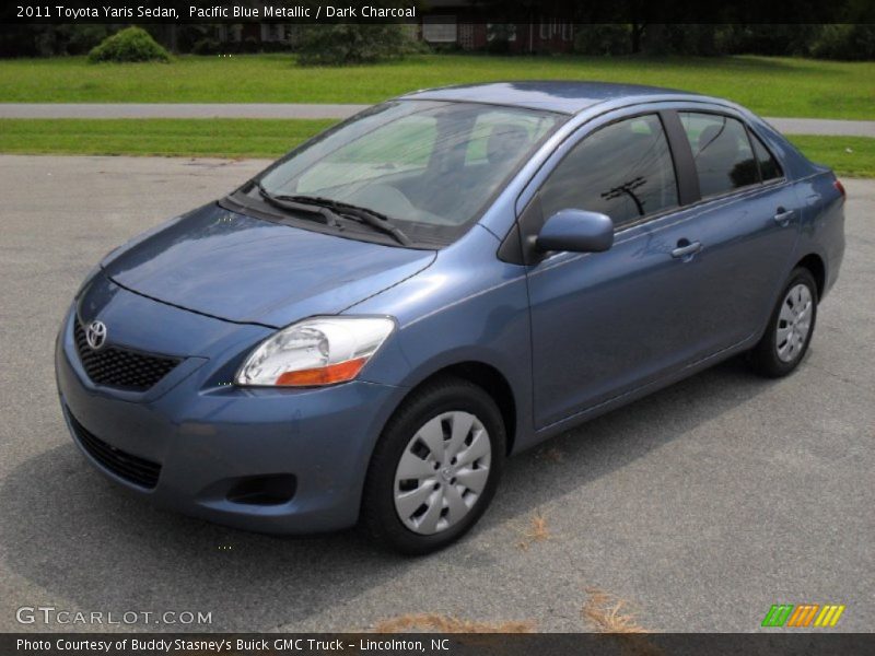 Pacific Blue Metallic / Dark Charcoal 2011 Toyota Yaris Sedan