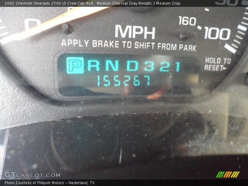 Medium Charcoal Gray Metallic / Medium Gray 2002 Chevrolet Silverado 2500 LS Crew Cab 4x4