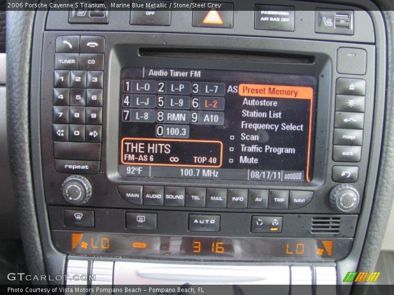 Marine Blue Metallic / Stone/Steel Grey 2006 Porsche Cayenne S Titanium