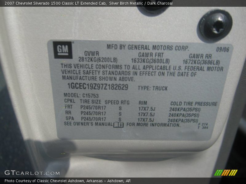 Silver Birch Metallic / Dark Charcoal 2007 Chevrolet Silverado 1500 Classic LT Extended Cab