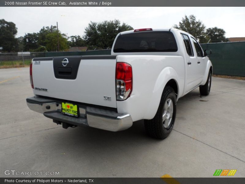 Avalanche White / Beige 2008 Nissan Frontier SE Crew Cab