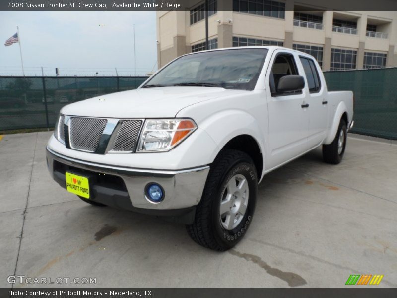 Avalanche White / Beige 2008 Nissan Frontier SE Crew Cab