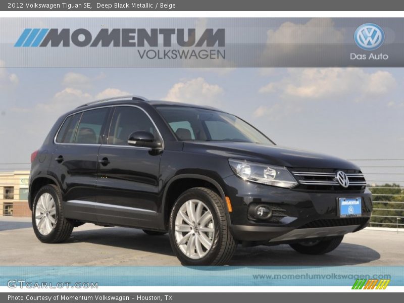Deep Black Metallic / Beige 2012 Volkswagen Tiguan SE
