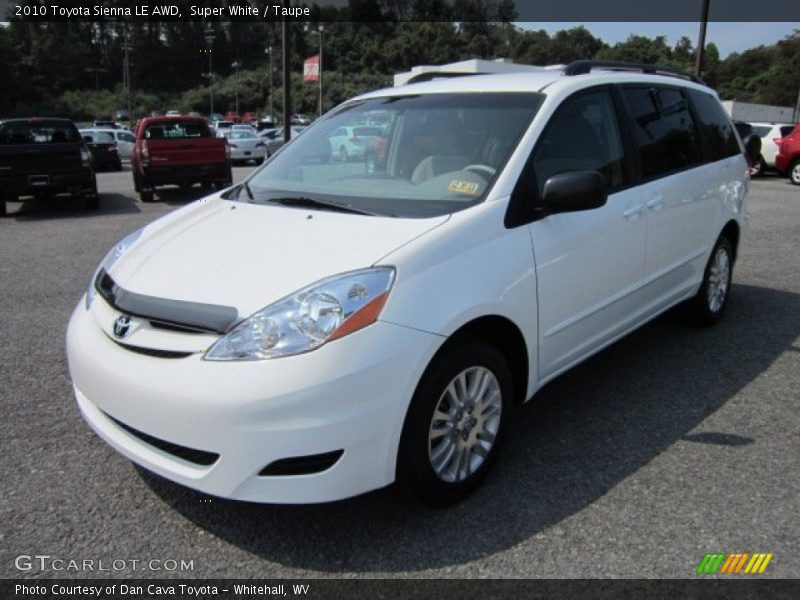 Super White / Taupe 2010 Toyota Sienna LE AWD