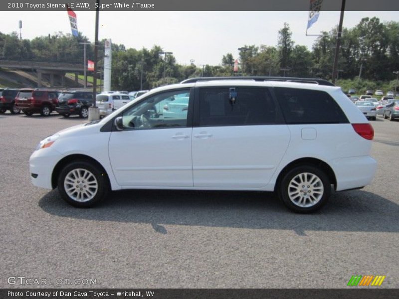 Super White / Taupe 2010 Toyota Sienna LE AWD