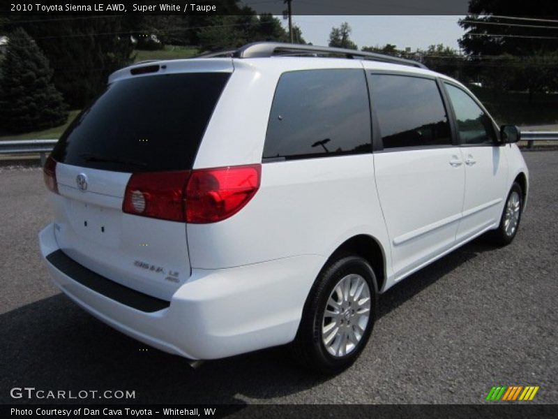 Super White / Taupe 2010 Toyota Sienna LE AWD