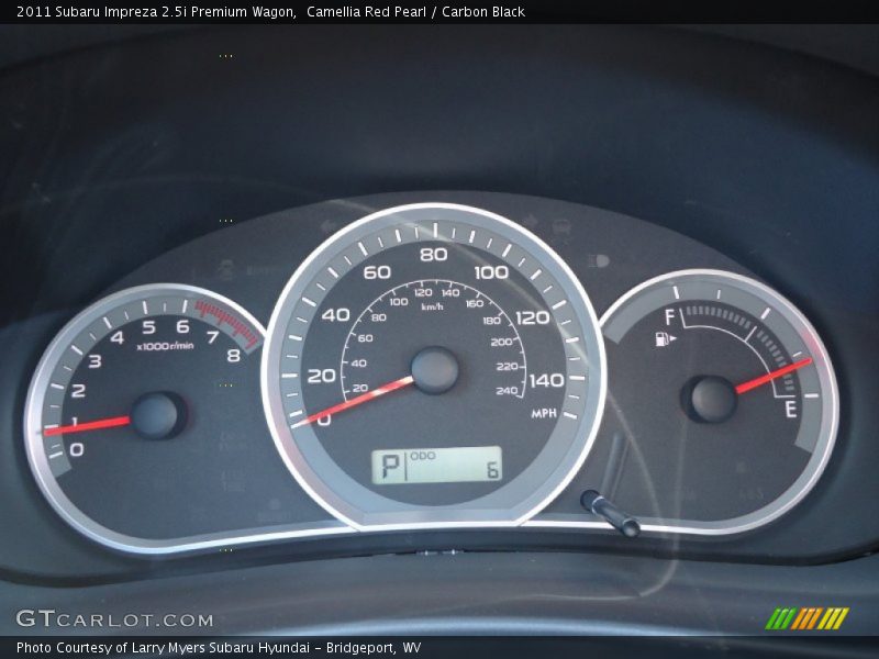 Camellia Red Pearl / Carbon Black 2011 Subaru Impreza 2.5i Premium Wagon
