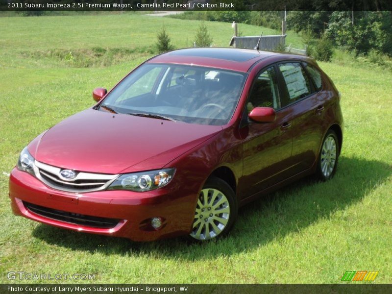 Camellia Red Pearl / Carbon Black 2011 Subaru Impreza 2.5i Premium Wagon