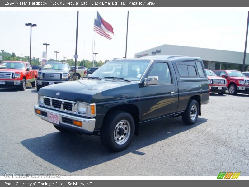 Black Emerald Pearl Metallic / Gray 1994 Nissan Hardbody Truck XE Regular Cab