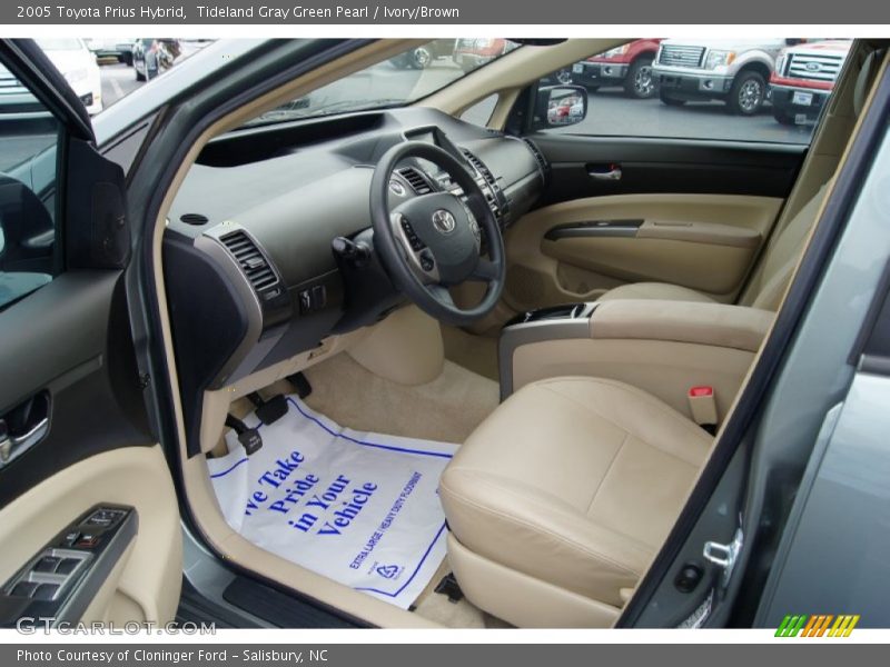 Tideland Gray Green Pearl / Ivory/Brown 2005 Toyota Prius Hybrid