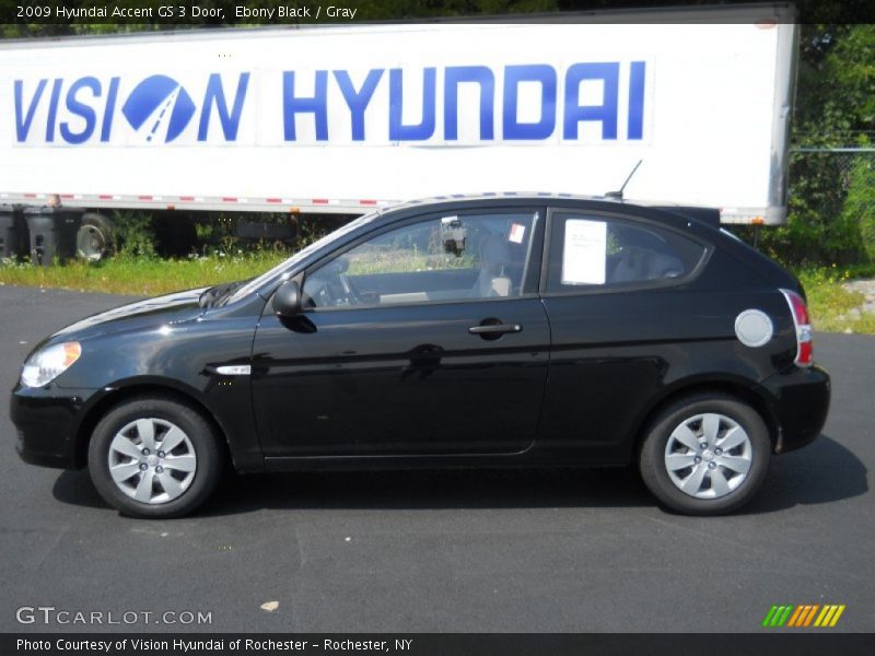 Ebony Black / Gray 2009 Hyundai Accent GS 3 Door