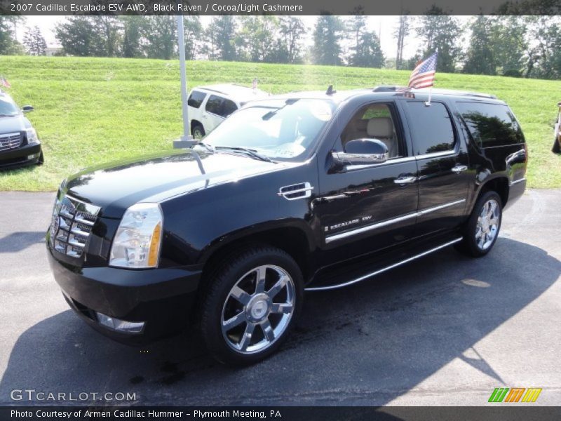 Black Raven / Cocoa/Light Cashmere 2007 Cadillac Escalade ESV AWD