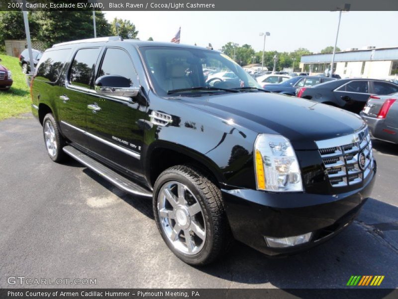Black Raven / Cocoa/Light Cashmere 2007 Cadillac Escalade ESV AWD