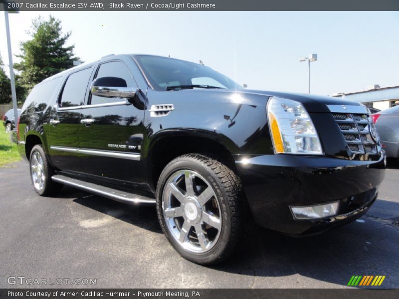 Black Raven / Cocoa/Light Cashmere 2007 Cadillac Escalade ESV AWD