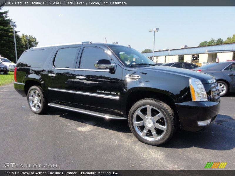 Black Raven / Cocoa/Light Cashmere 2007 Cadillac Escalade ESV AWD