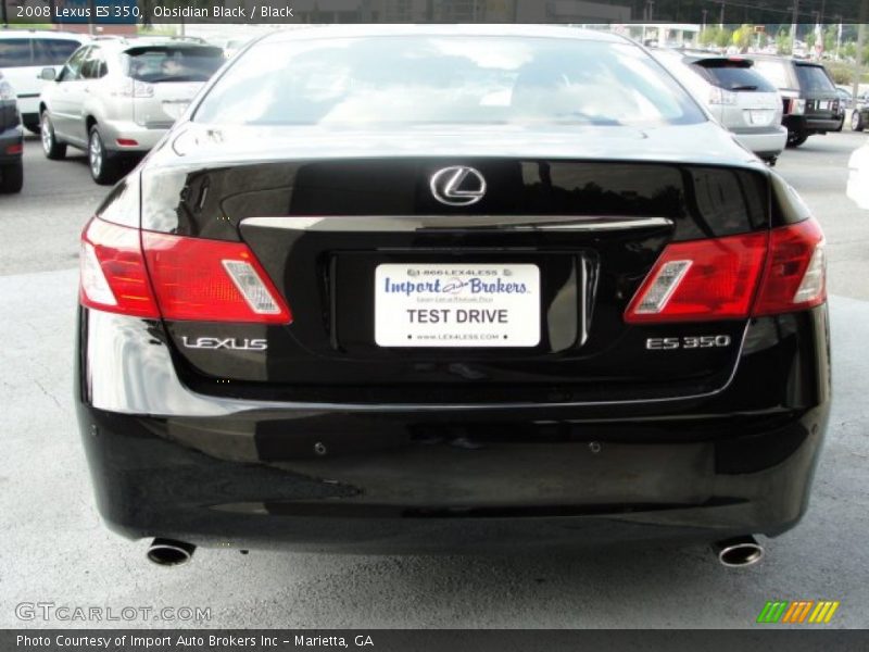 Obsidian Black / Black 2008 Lexus ES 350