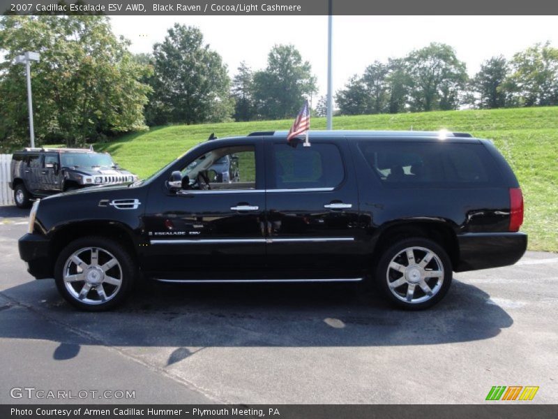 Black Raven / Cocoa/Light Cashmere 2007 Cadillac Escalade ESV AWD