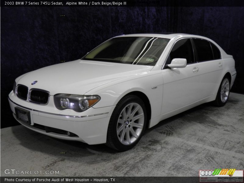 Alpine White / Dark Beige/Beige III 2003 BMW 7 Series 745Li Sedan