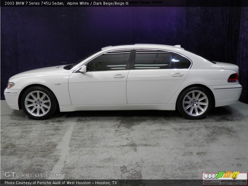 Alpine White / Dark Beige/Beige III 2003 BMW 7 Series 745Li Sedan