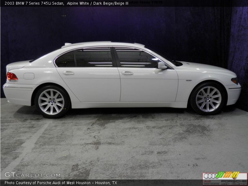 Alpine White / Dark Beige/Beige III 2003 BMW 7 Series 745Li Sedan
