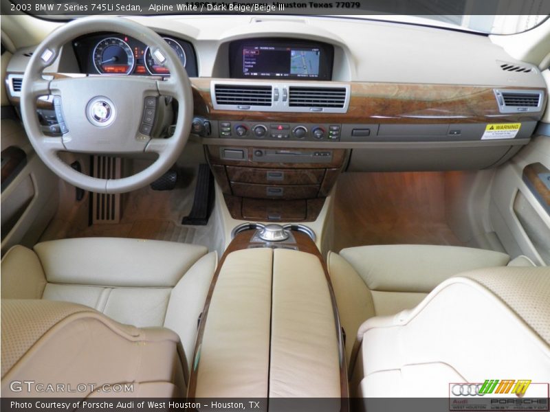 Alpine White / Dark Beige/Beige III 2003 BMW 7 Series 745Li Sedan