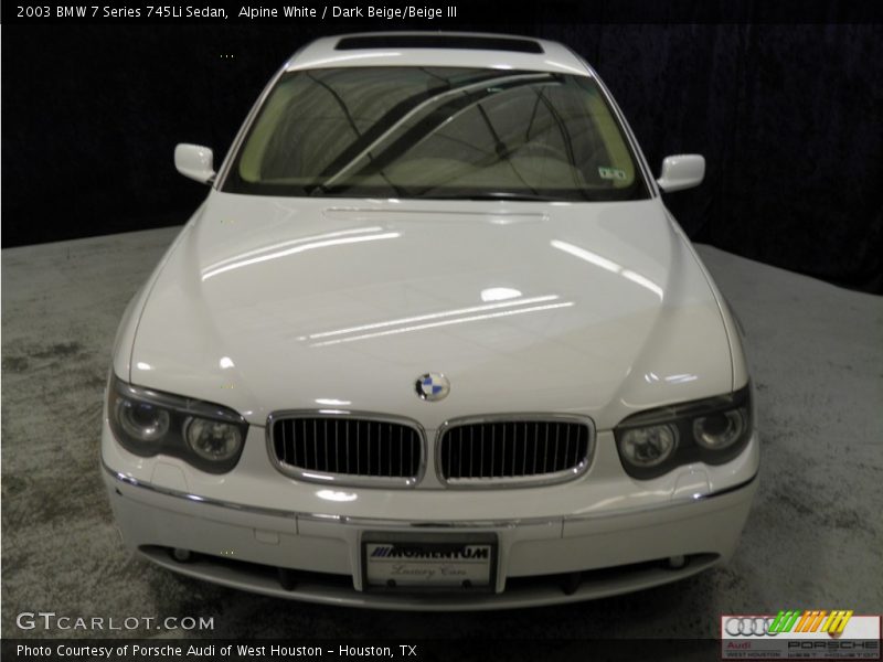 Alpine White / Dark Beige/Beige III 2003 BMW 7 Series 745Li Sedan