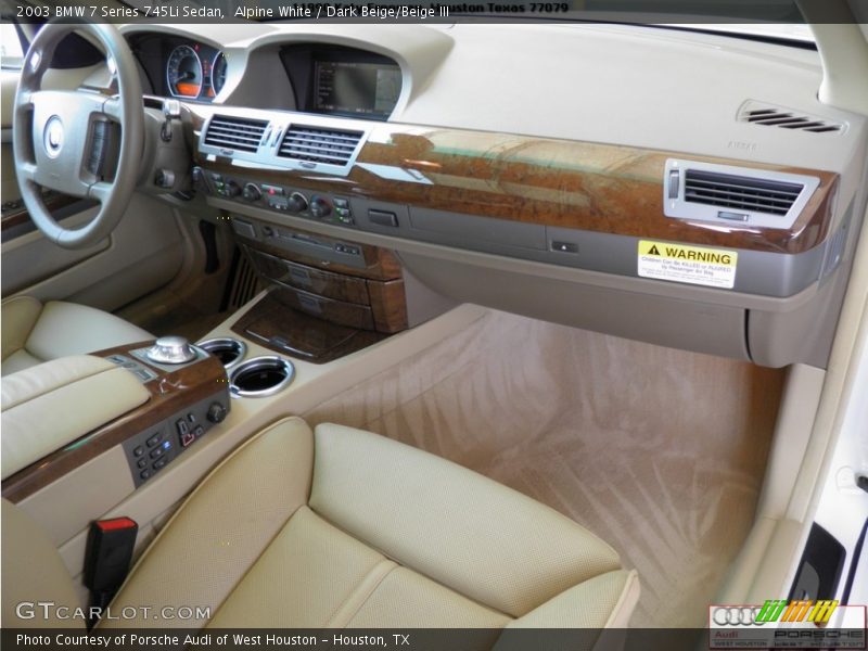 Alpine White / Dark Beige/Beige III 2003 BMW 7 Series 745Li Sedan