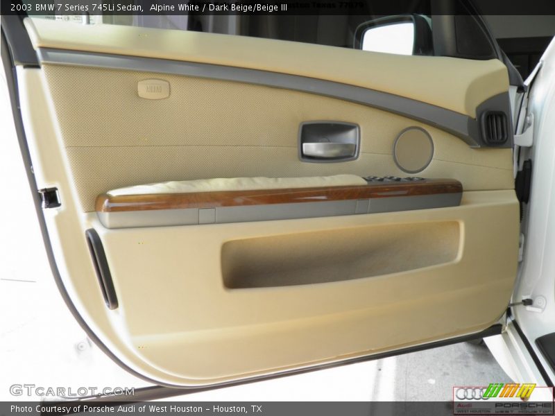 Alpine White / Dark Beige/Beige III 2003 BMW 7 Series 745Li Sedan