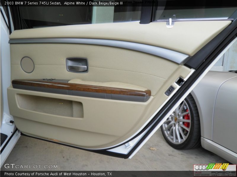 Alpine White / Dark Beige/Beige III 2003 BMW 7 Series 745Li Sedan