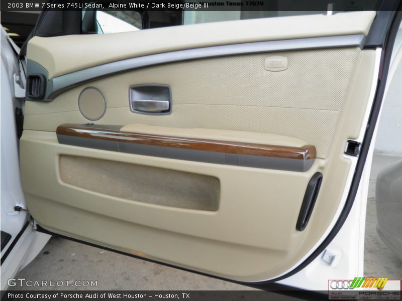 Alpine White / Dark Beige/Beige III 2003 BMW 7 Series 745Li Sedan