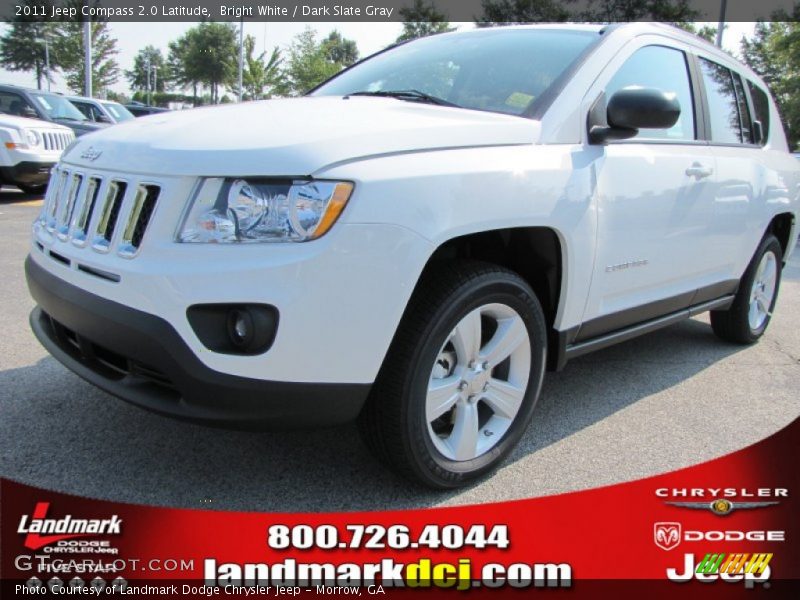 Bright White / Dark Slate Gray 2011 Jeep Compass 2.0 Latitude