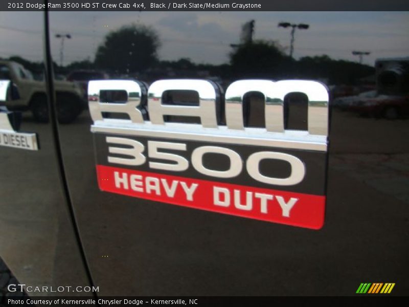 Black / Dark Slate/Medium Graystone 2012 Dodge Ram 3500 HD ST Crew Cab 4x4
