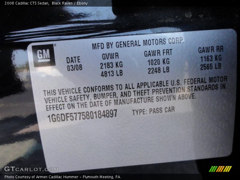 Black Raven / Ebony 2008 Cadillac CTS Sedan