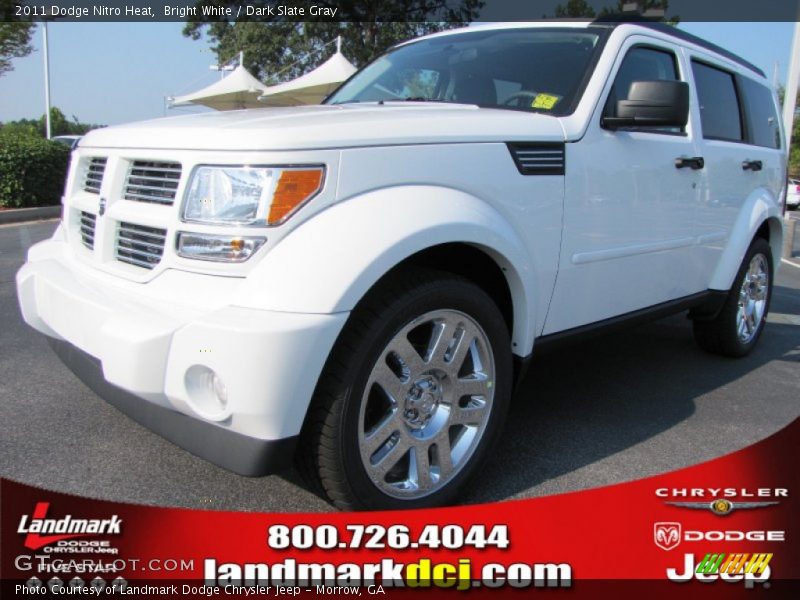Bright White / Dark Slate Gray 2011 Dodge Nitro Heat