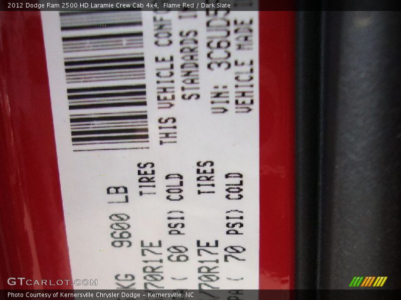 Flame Red / Dark Slate 2012 Dodge Ram 2500 HD Laramie Crew Cab 4x4
