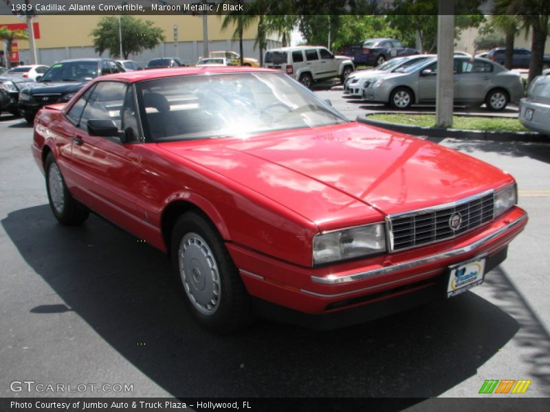 Maroon Metallic / Black 1989 Cadillac Allante Convertible