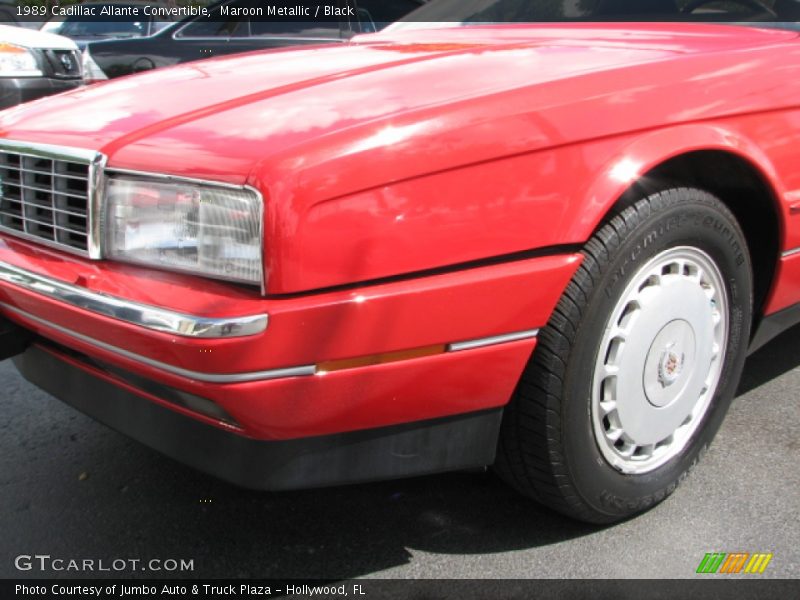 Maroon Metallic / Black 1989 Cadillac Allante Convertible