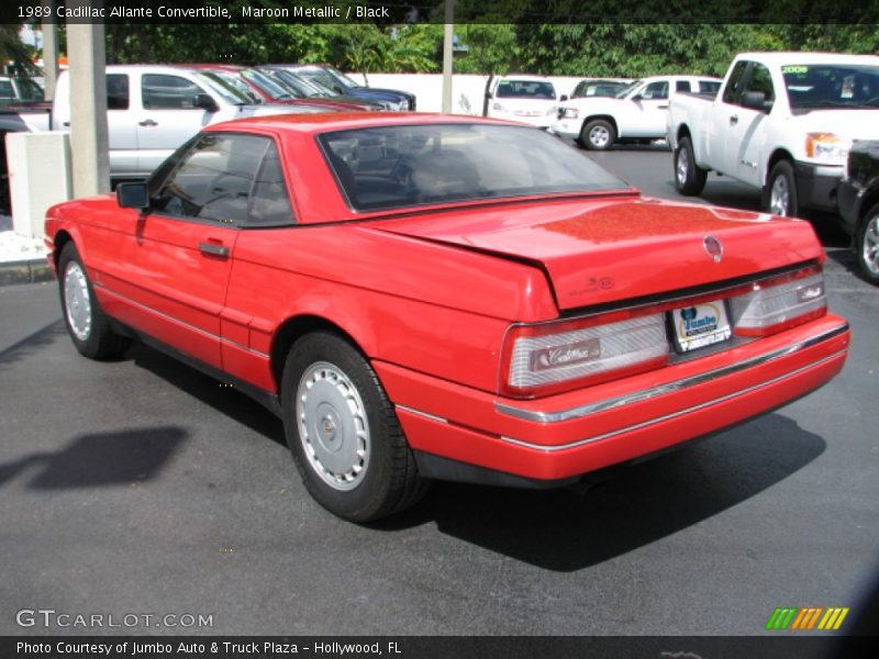 Maroon Metallic / Black 1989 Cadillac Allante Convertible