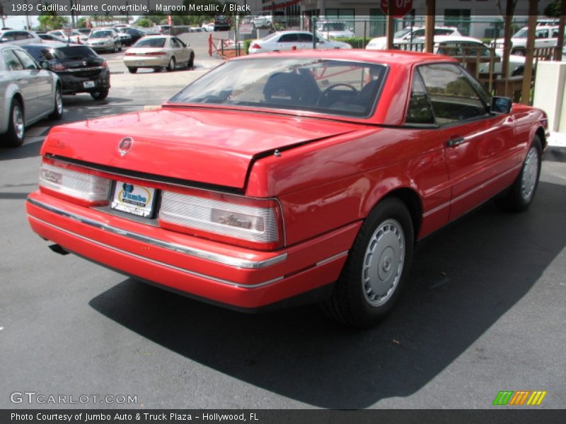 Maroon Metallic / Black 1989 Cadillac Allante Convertible