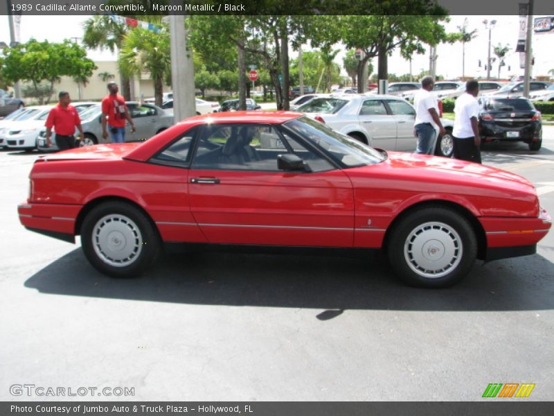 Maroon Metallic / Black 1989 Cadillac Allante Convertible