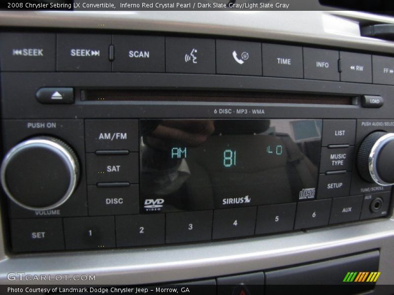 Inferno Red Crystal Pearl / Dark Slate Gray/Light Slate Gray 2008 Chrysler Sebring LX Convertible
