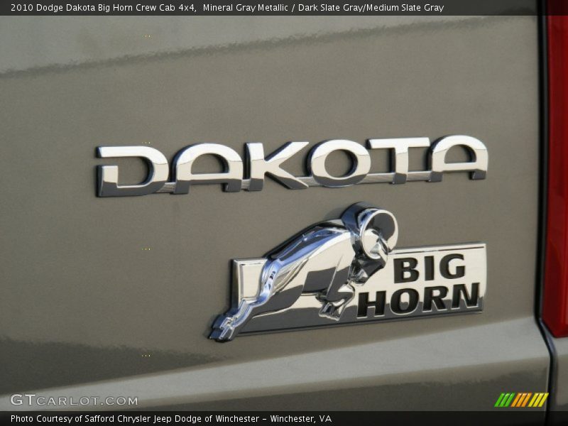Mineral Gray Metallic / Dark Slate Gray/Medium Slate Gray 2010 Dodge Dakota Big Horn Crew Cab 4x4