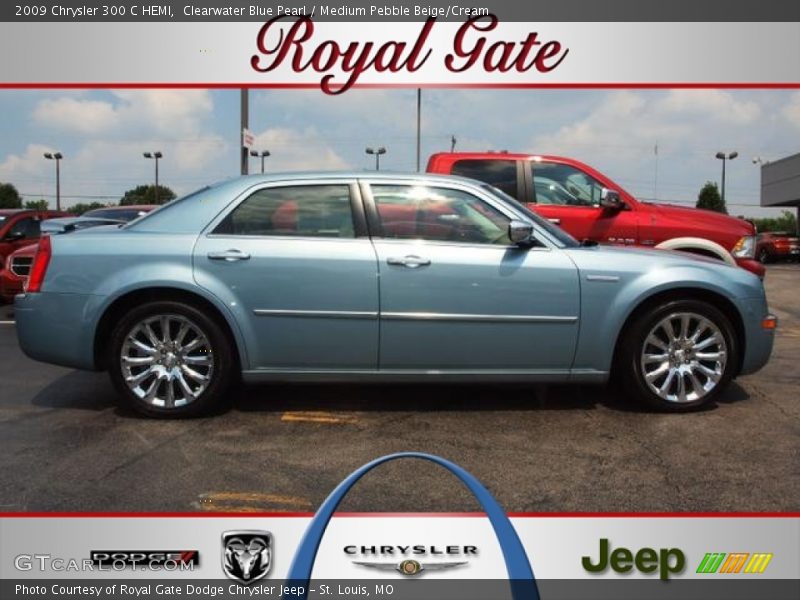 Clearwater Blue Pearl / Medium Pebble Beige/Cream 2009 Chrysler 300 C HEMI