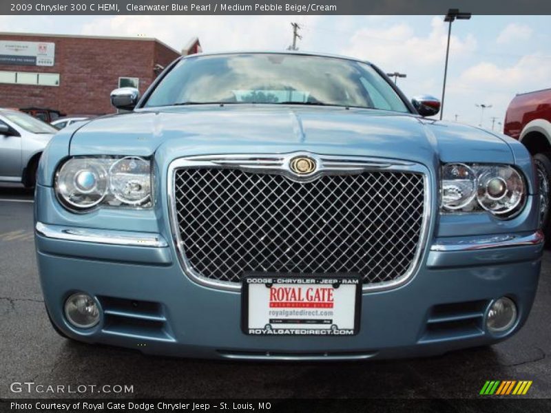 Clearwater Blue Pearl / Medium Pebble Beige/Cream 2009 Chrysler 300 C HEMI