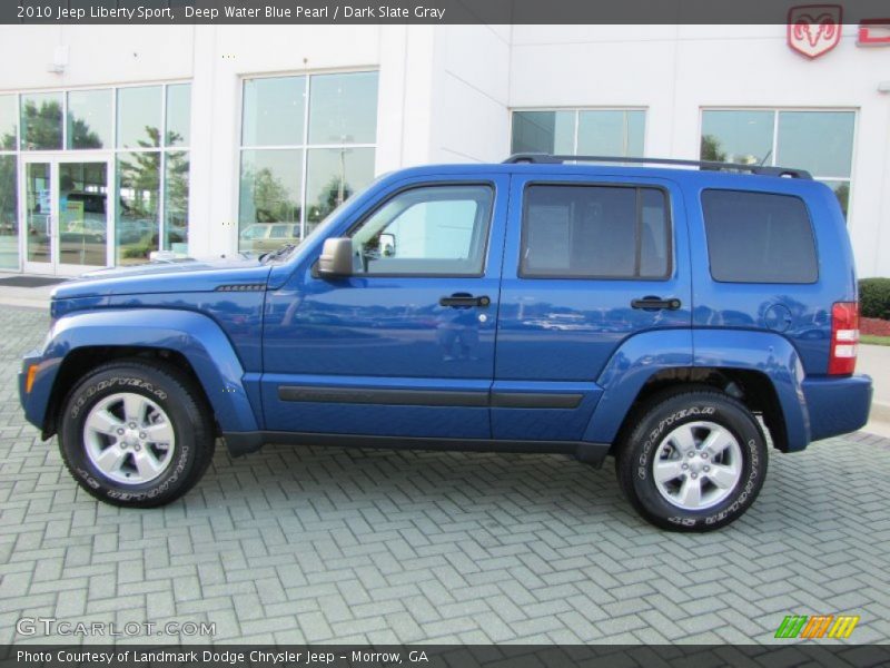 Deep Water Blue Pearl / Dark Slate Gray 2010 Jeep Liberty Sport