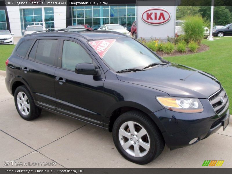 Deepwater Blue / Gray 2007 Hyundai Santa Fe Limited 4WD