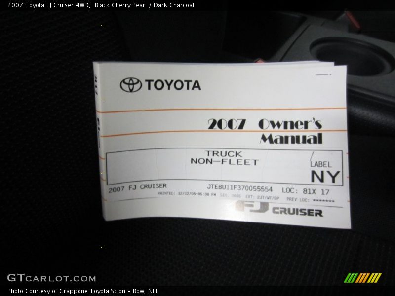 Black Cherry Pearl / Dark Charcoal 2007 Toyota FJ Cruiser 4WD